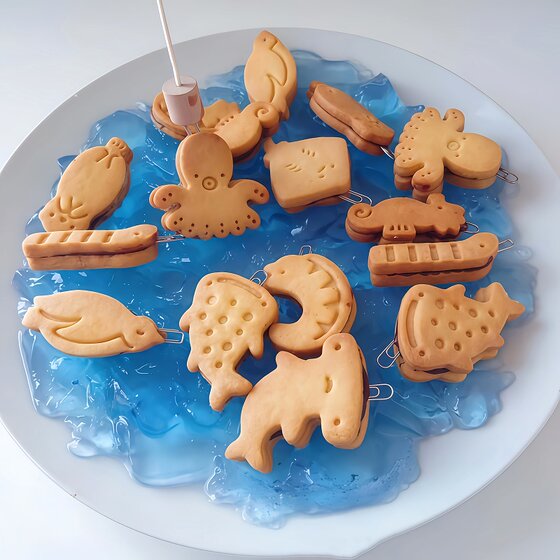 
INS sea animal cookie mold octopus seahorse home baking cookie press impression tool