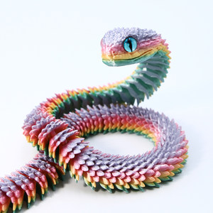 3D printing viper toy model luminous whole body joint movable simulation animal children toy landscape ornaments
