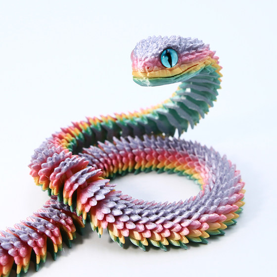 3D printing viper toy model luminous whole body joint movable simulation animal children toy landscape ornaments
