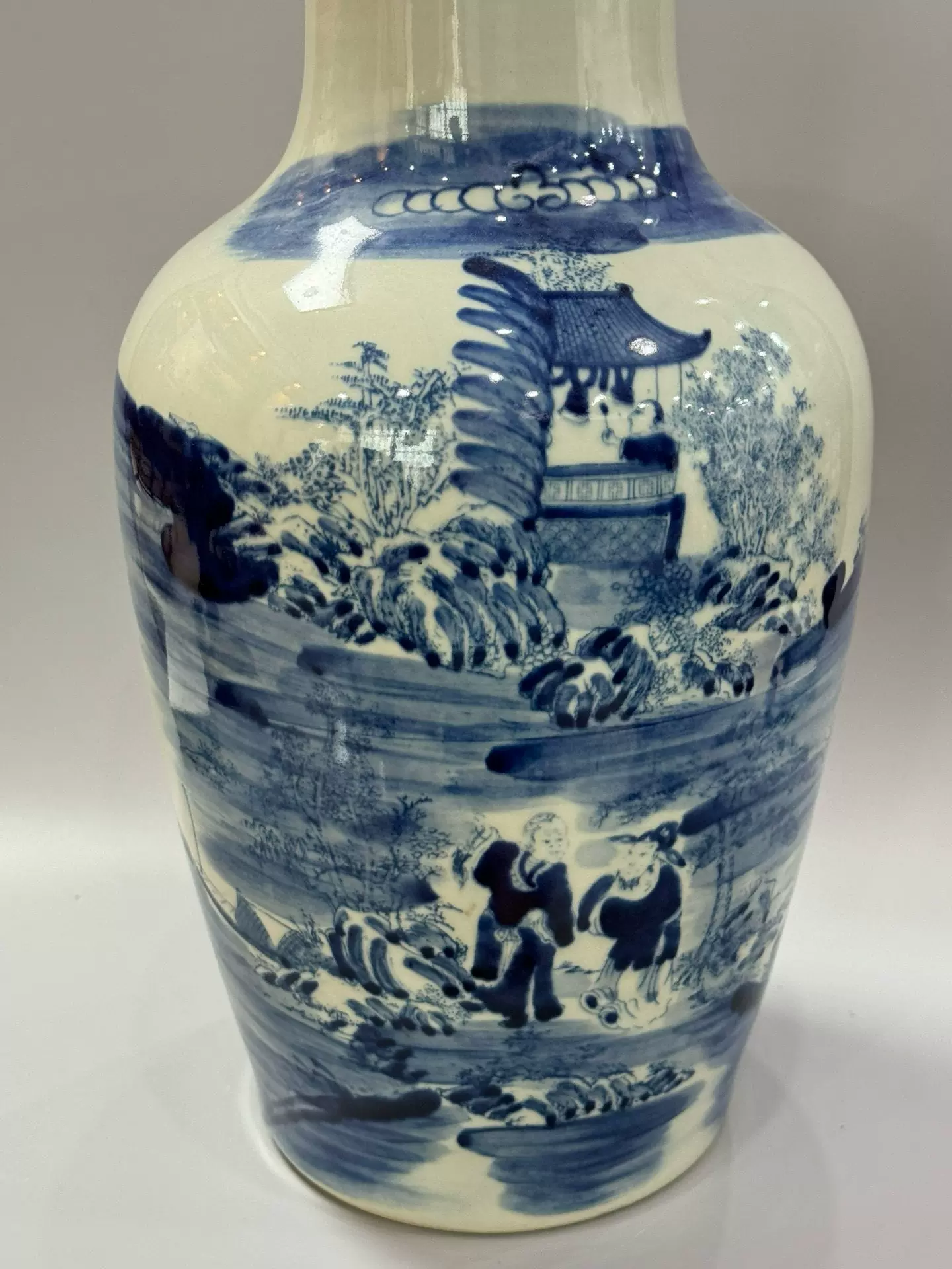 中国古美術・珍品旧蔵✦天青釉堆彫如意雙耳瓶✦置物・文房具