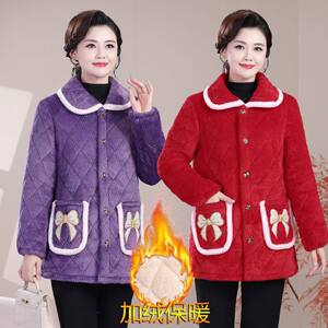 
Thickened and velvet cotton coat for women winter new mother's clothing short cotton jacket warm slim versatile coat tops women's clothing