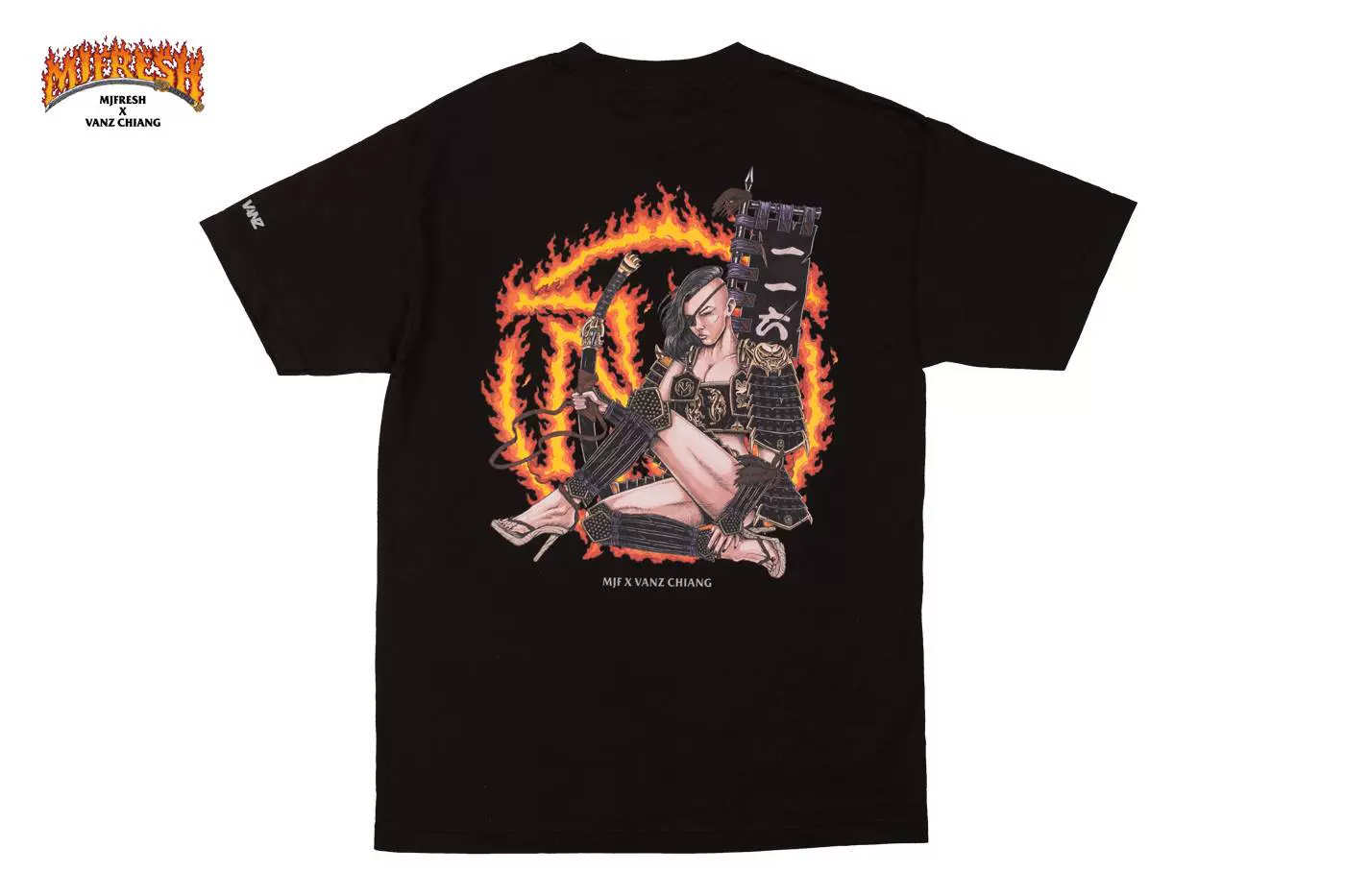 MJ FRESH X VANZ 臺中一週年限定女武TEE（黑色M；白色L）-Taobao