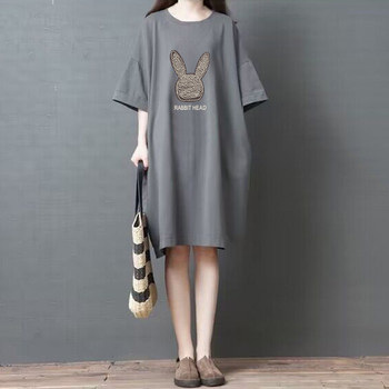 100% pure cotton short-sleeved T-shirt dress top