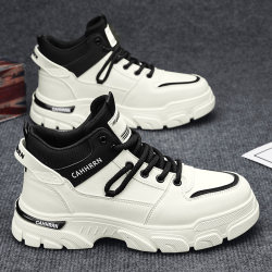 High-Top Men's Shoes 2026 New Spring British Style Workwear Martin Boots Sports Casual Trendy Shoes Winter Fleece-Lined Cotton Shoes