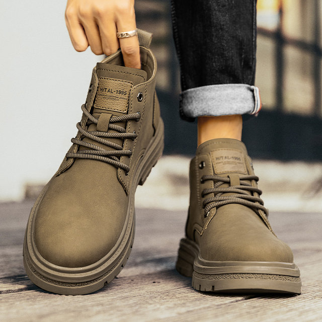 Martin Boots Men's British Style Retro High-top Shoes Autumn Men's Leather Shoes Casual Shoes