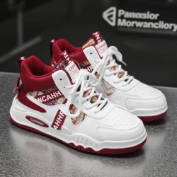 Men's Shoes Spring 2026 New Trendy Versatile High-Top Sneakers Casual Sports Thick-Soled Height-Increasing White Trendy Shoes