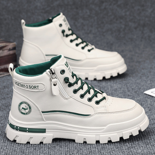 Winter Men's Shoes Martin Boots Men's Leather High Top Shoes Plush Cotton Boots Men's Military Boots