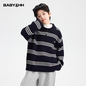 
Boys Autumn and Winter College Style Polo Collar Striped Sweater 2026 New Children's Thickened Knitted Half Cardigan Jacket