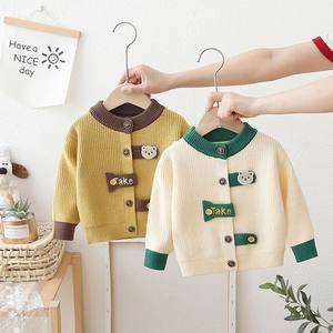 
Boys Sweater Spring and Autumn Jacket Children's Sweater Cardigan 2025 New Baby Sweater Cartoon Baby Knitted Sweater