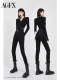 Black elastic belly-tightening high waist jeans for women in 2025 Spring and Autumn New Slim and Slim Slim and Tight Small Feet Pencil Pants
