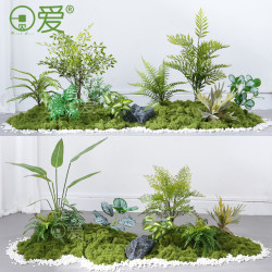 Simulated Green Plants for Landscaping, Fake Plant Pots under Indoor Stairs, Ferns, Persian Landscape Decorations, Floor-Standing Ornaments