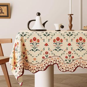 
French special-shaped table cloth waterproof and scald-proof dining table mat light luxury high-end American fabric coffee table cover cloth machine washable