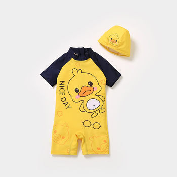 Children's swimsuit is cute and fast dry with swimming hats

