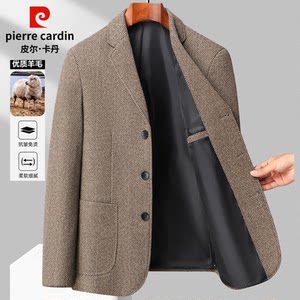 Pierkan high -level sensor suits coat men's spring and autumn short business casual wool woolen woolen small suit top
