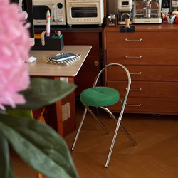 Medieval-Style Dining Chair, New Model That Doesn'T Take up Much Space, Light Luxury and High-End Feel, Dining Table Island, Home Folding Spare Chair