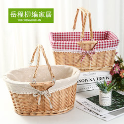 Rattan Picnic Basket, Picking Basket, Storage Basket, Shopping Basket, Bamboo Basket, Gift Basket, Wicker Fruit Basket, Hand-Held Basket, Grocery Basket