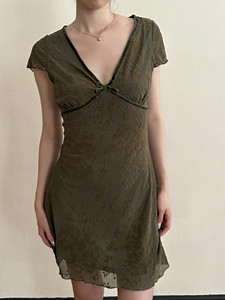 
TheDINA 2026 spring new high-end velvet jacquard V-neck waist slimming sexy long dress for women