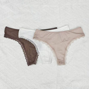 
Foreign trade Polish singles, women's silky milk silk low-waisted thong, sweet, breathable, lace, soft and sexy underwear