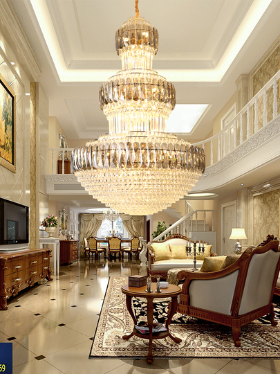 北欧風ラウンドクリスタル天井シャンデリア寝室LEDシャンデリア