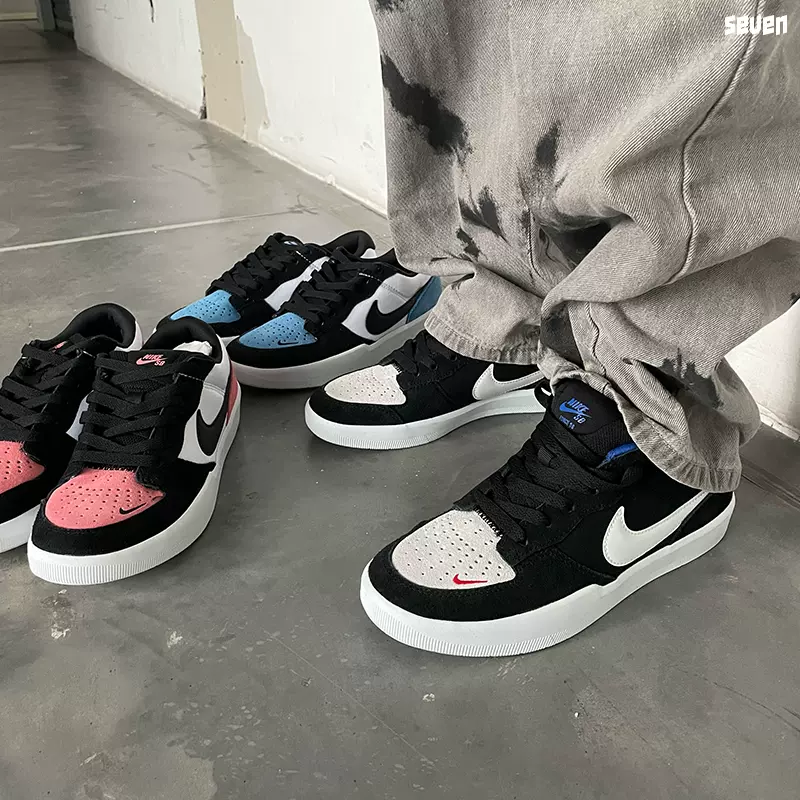 Nike SB Force 58 白蓝黑芝加哥男女低帮运动滑板鞋 CZ2959-400-Taobao