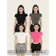 PEMPL short-sleeved T-shirt for women in summer new solid color slim short round neck T-shirt European and American simple versatile top trendy
