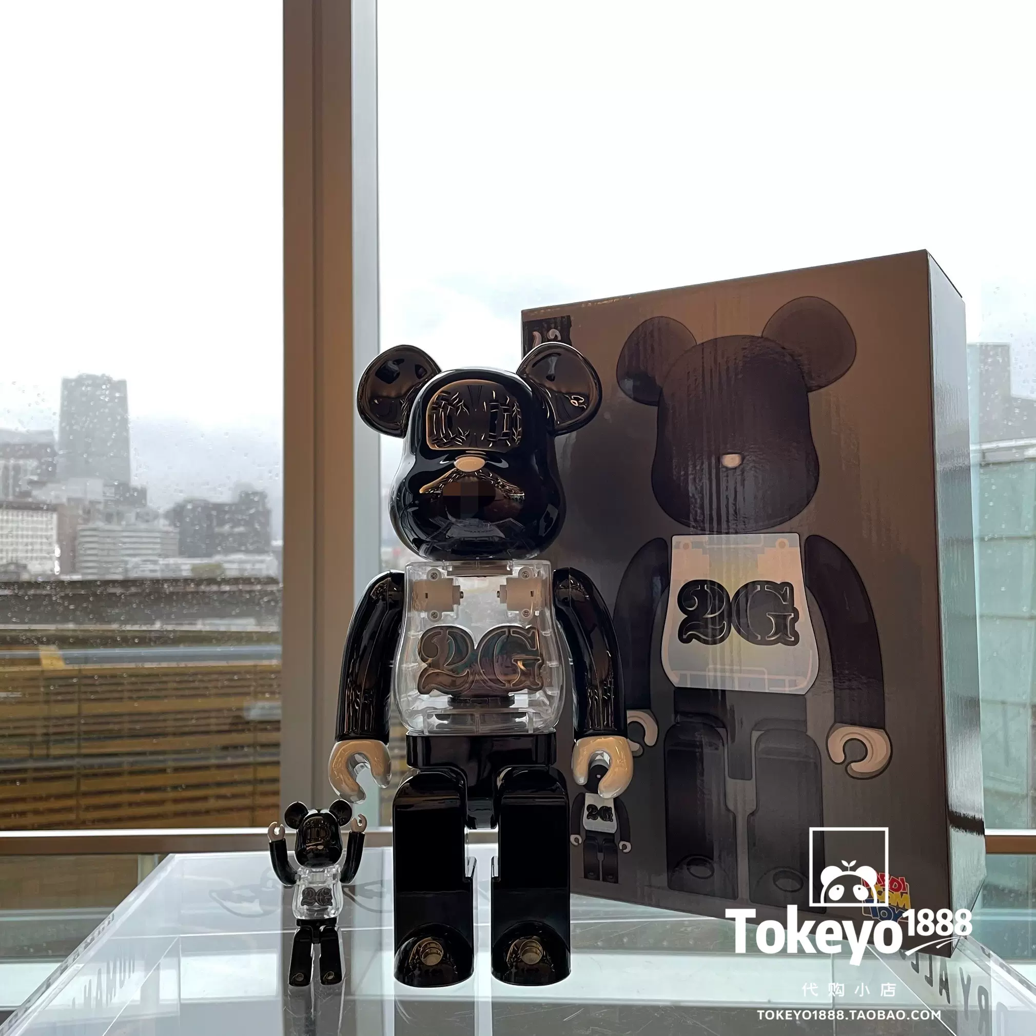 国内现货】3/21 Bearbrick 2G 限定亮灯珍珠黑积木熊400%100%-Taobao