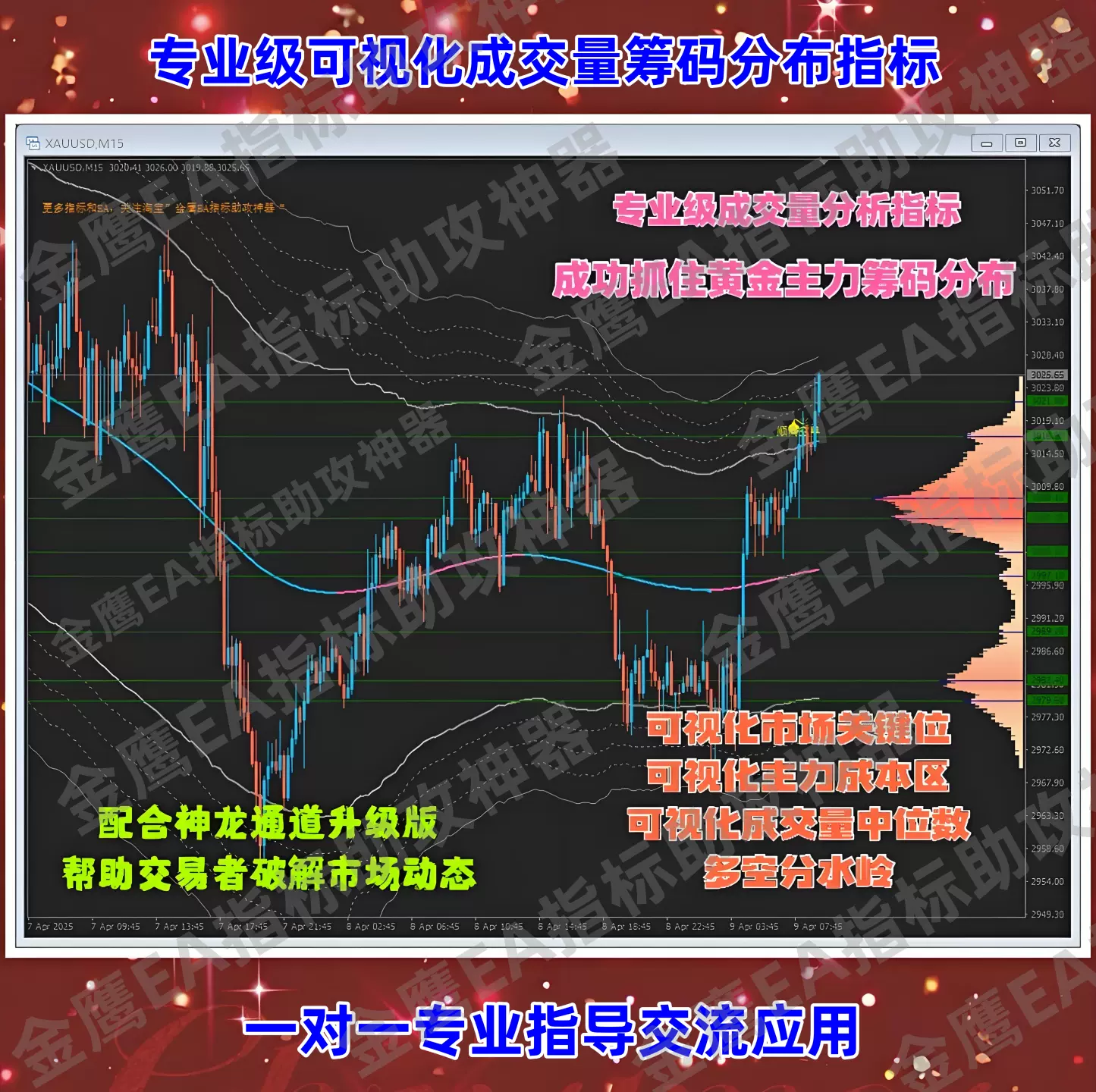 黄金外汇MT4指标可视化成交量分析VWAP捕捉主力筹码分布EA策略