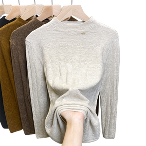 Women's bottom shirt with half turtleneck sweater 2025 autumn and winter new pullover knitted sweater fashionable long-sleeved top inside