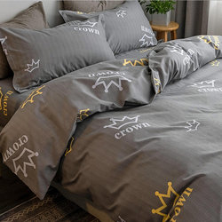 2025 Winter New Four-Piece Bedding Set for Single Student Dormitory, Bed Sheet, Duvet Cover, Washed Cotton Quilt Cover, Three-Piece Set