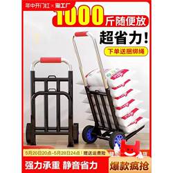 Foldable Luggage Cart with Audio Speakers, Portable Hand-Pushed Trolley for Carrying Goods, Grocery Shopping, and Transportation