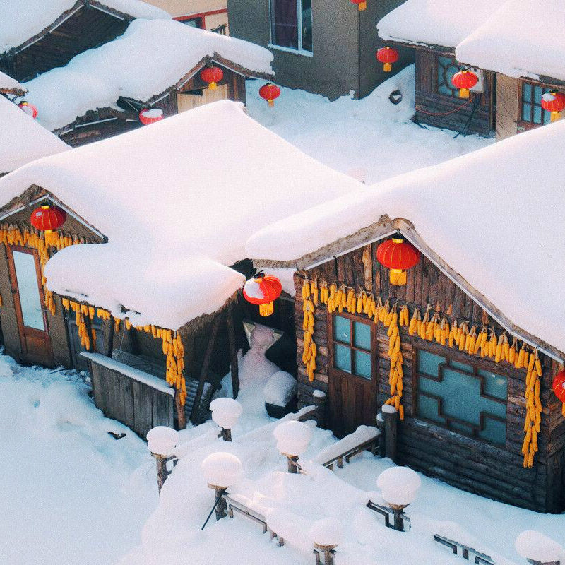 东北哈尔滨雪乡旅游5天4晚长白山亚布力滑雪温泉跟团游特色美食