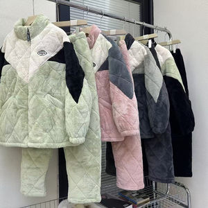 
Bailunshijia couple home clothes winter three-layer thickened youth fashion baseball uniforms zipper pajamas cotton jackets for men and women