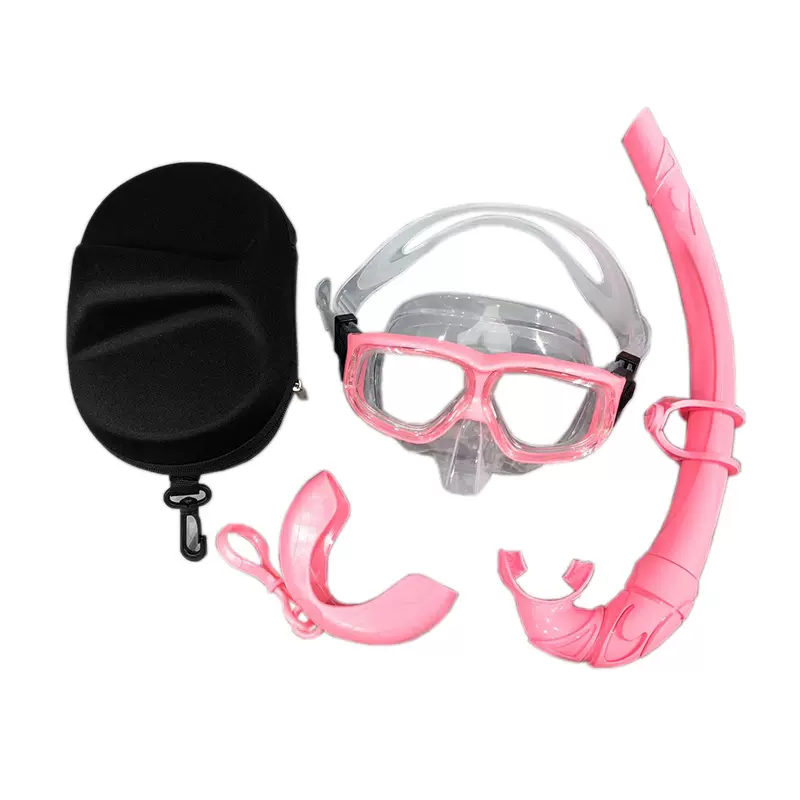 泳镜二宝潜水眼镜套装成人自由潜便捷卷曲硅胶呼吸管专业潜水装备 
