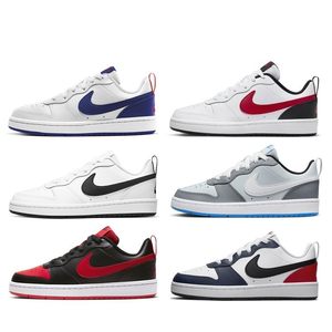 
Nike Court Borough Low 2 GS White, Black and Red Classic Retro Low Top Shoes BQ5448-007