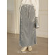 VNOOK velvet slit skirt for women in autumn and winter 2024 new draped retro elastic mid-length A-line long skirt