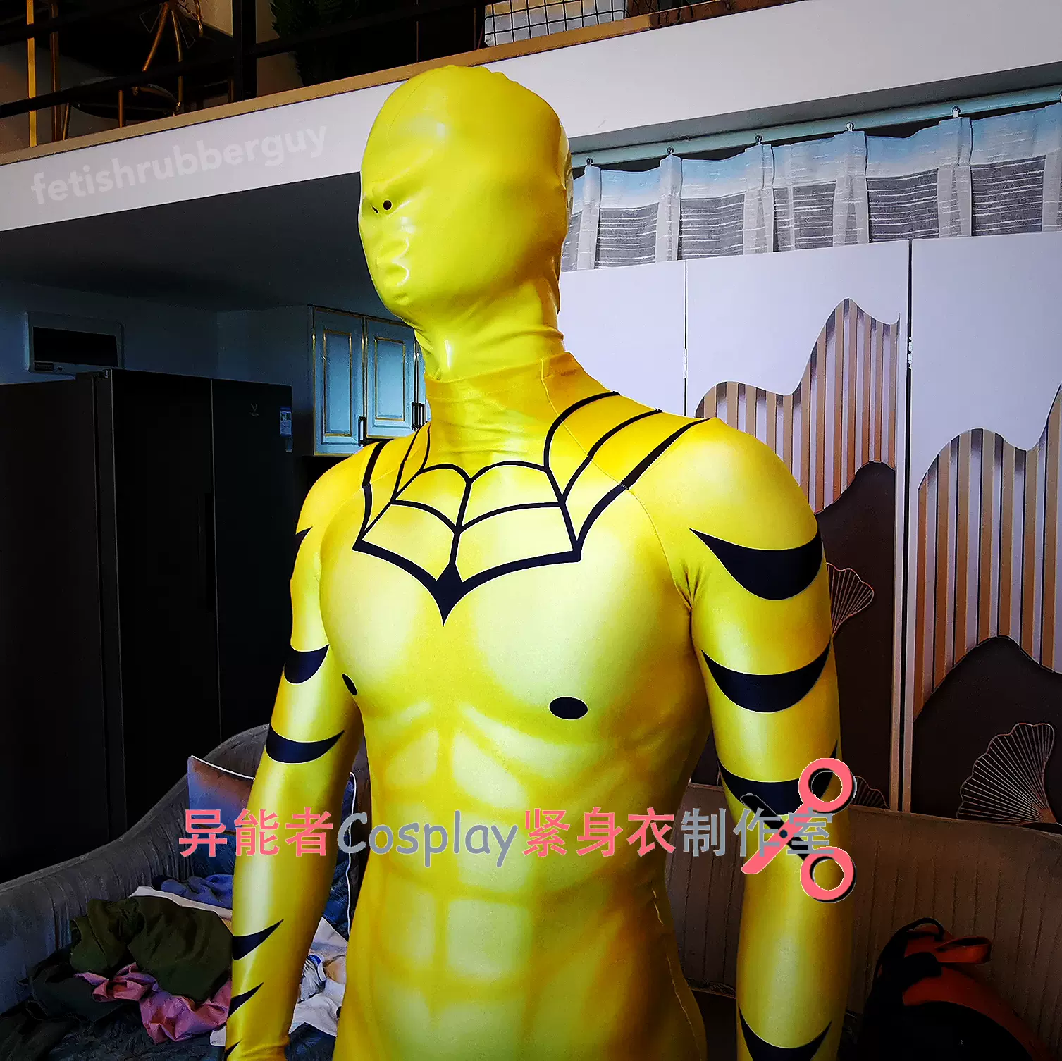 定制黄色蜘蛛堕落英雄龙宙系列连体紧身衣Cosplay扮演服-Taobao