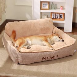 Cat Bed for All Seasons, Removable and Washable Pet Bed, Warm in Winter, Thickened, Ultra-Soft, Safe and Secure, Suitable for Medium and Large Dogs