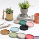 Ceramic round flowerpot water connection tray Nordic decorative Morandi pigment burning base thickened cushion water-retaining flower holder