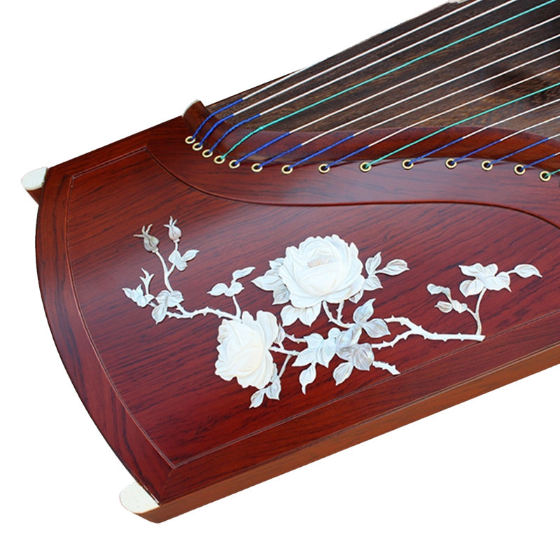 碧泉古筝红木挖嵌螺钿筝有边孔雀C840-2 专业演奏乐器