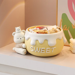 Cute Honey Pot Bear Entryway Key Storage Ornament Entrance Door Living Room Home Desktop Decoration Birthday Gift