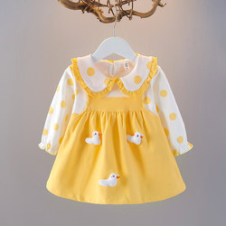 Girls' Dress Autumn Outfit 2026 New Cartoon Dress Cute Baby Princess Dress Infant Clothing Spring and Autumn Children's Clothing