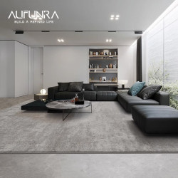 Aufunra Carpet Is a Light Luxury Short-Pile Rug for the Living Room, Suitable for Home Use in the Bedroom, Modern High-End Gray Dark Color, Stain-Resistant and Easy to Care for