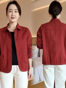 
Short coat mother-wear denim twill cotton top