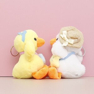 
Plush toy little yellow duck doll cute doll girl gift wedding throw doll batch key chain pendant