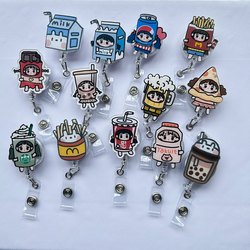 Nurse Badge Retractable Clip Badge Holder Work Badge Doctor Work Badge Easy-Pull Retractable Card Holder