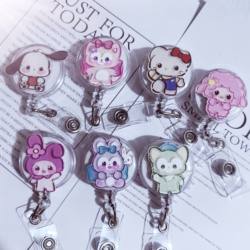 Cute Cartoon Easy-To-Stretch Retractable Nurse Badge Holder, Waterproof Work Id Card Holder, Retractable Badge Reel
