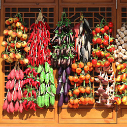 Kindergarten Artificial Vegetable and Fruit Skewers, Fake Corn, Peppers, Garlic, Farmhouse Restaurant Decorations, Agricultural Products
