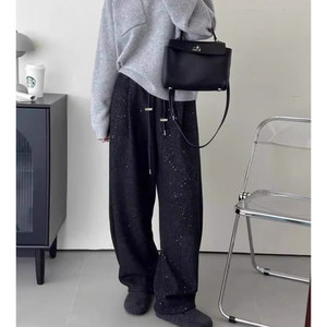 Maternity pants with velvet in spring, autumn and winter plus velvet high waist loose silver scimitar carrot pants without belly support pants small leggings
