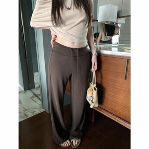 
Maternity pants, spring and autumn belly-supporting casual pants, drawstring high-waisted wide-leg pants, narrow version, thin summer leggings