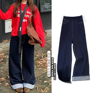 Maternity jeans, summer, spring and autumn side adjustable outer casual pants, curled loose wide-leg pants, petite leggings